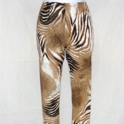 BEACH FASHION BROWN WILD ANIMAL SKIN PRINT S/M COMFY SEXY LEGGINGS YOGA PANTS